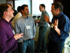 Workshop participants during coffee-time discussions
