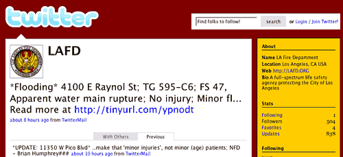 LAFD twitter feed