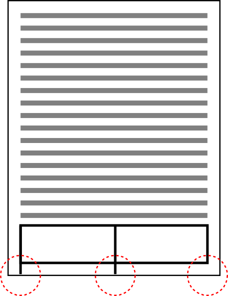 Figure showing how borders at the bottom of a page may indicate a continuation.