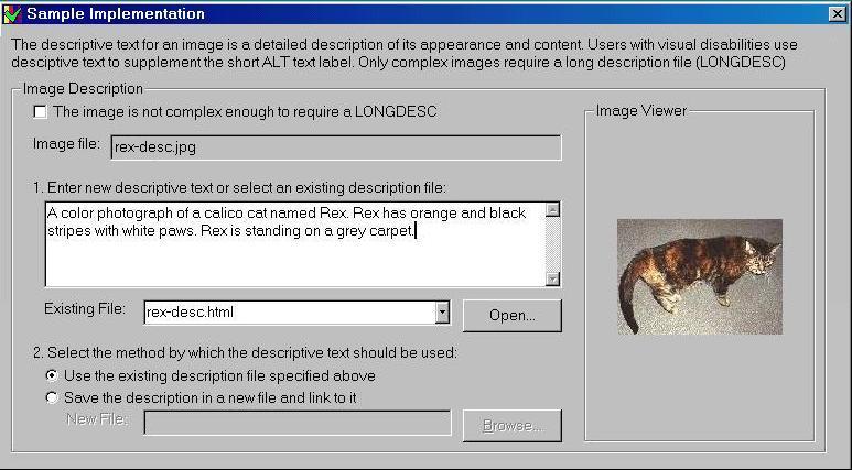 a dialog for
    longdescs