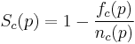 S_c(p) = 1 - \frac{f_c(p)}{n_c(p)}