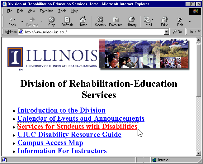 Example of dotted line border used to indicate the focus in Internet Explorer 5.0 and Netscape Navigator 4.7