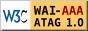 Level Triple A conformance icon, W3C-WAI Authoring Tool Accessibility Guidelines 1.0