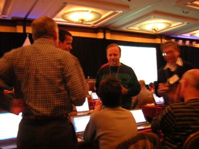 attendees talking