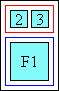 Diagram of ruby glyph layout in horizontal mode with ruby text appearing above the base