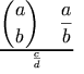 {a \choose b} \quad {a \over b} \above1pt {c \over d}