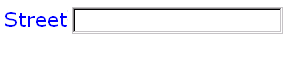 an average-looking text entry field. The title, 'street' has been automatically aligned to the left