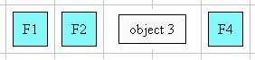 Object layout in strict grid. Large rectangular object is
centered horizontally within 2 grid spaces