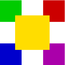 Five colored rectangles