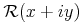 {\unicode{8475}{\mo{}}{\left({{x}+{i{\mo{}}{y}}}\right)}}