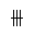 TRIPLE VERTICAL BAR WITH HORIZONTAL STROKE