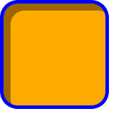 A round-cornered box with a light gray shadow the
       inverse shape of the padding box filling 10px in from the top and left
       edges (just inside the border).