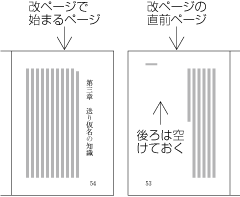 改ページの直前ページの処理例 (1段組)