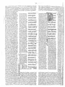 Manuscrit avec trois flux de texte